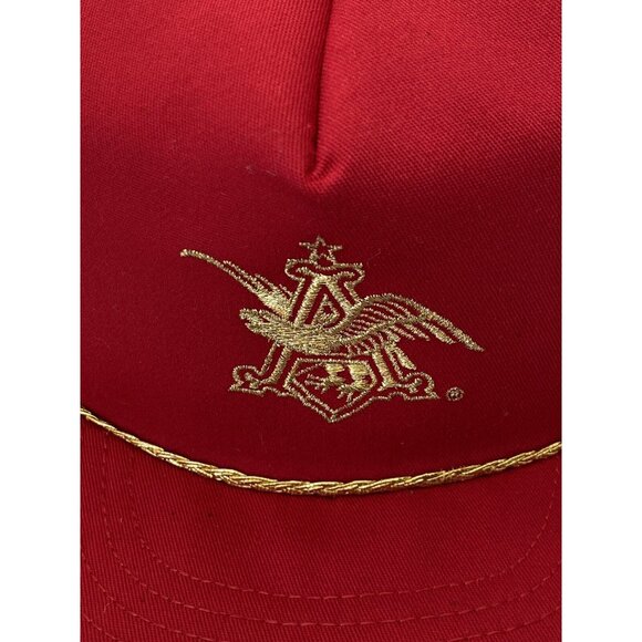 Anheuser Busch Beer Red Vintage Adjustable Adult Baseball Cap Hat Snap-back USA - Picture 8 of 13